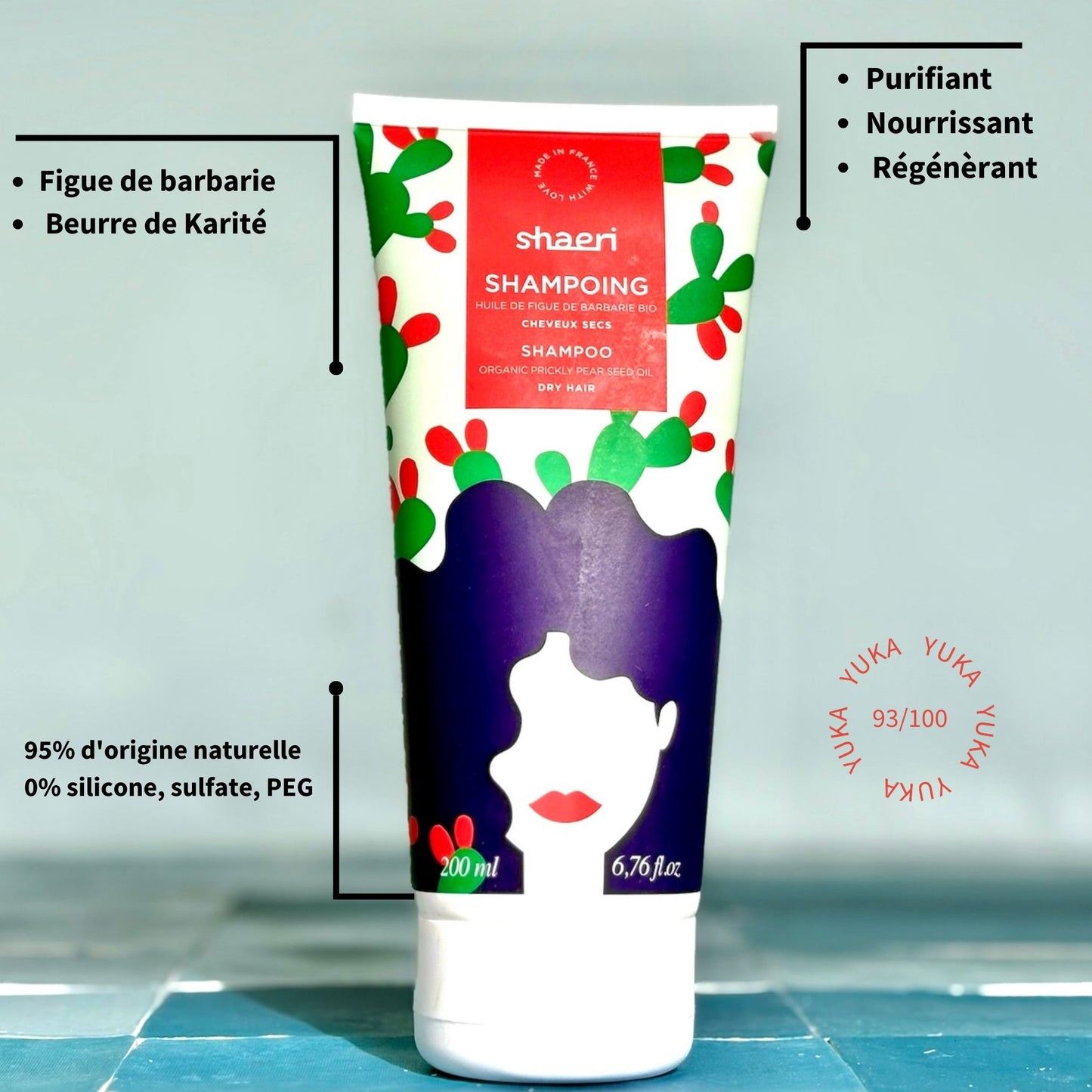 Nourishing shampoo with prickly pear seed oil