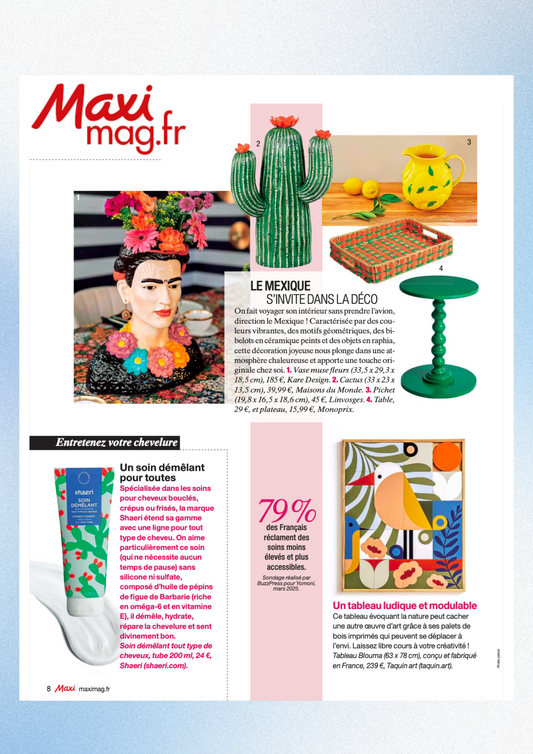 Le magazine Maxi met à l’honneur notre shampoing purifiant dans son dernier numéro.
