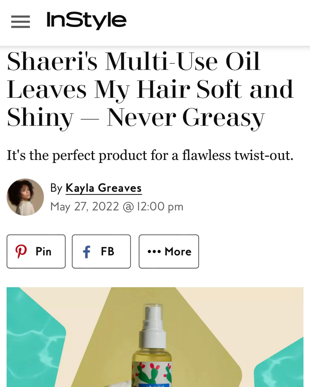 Shaeri en In Style 