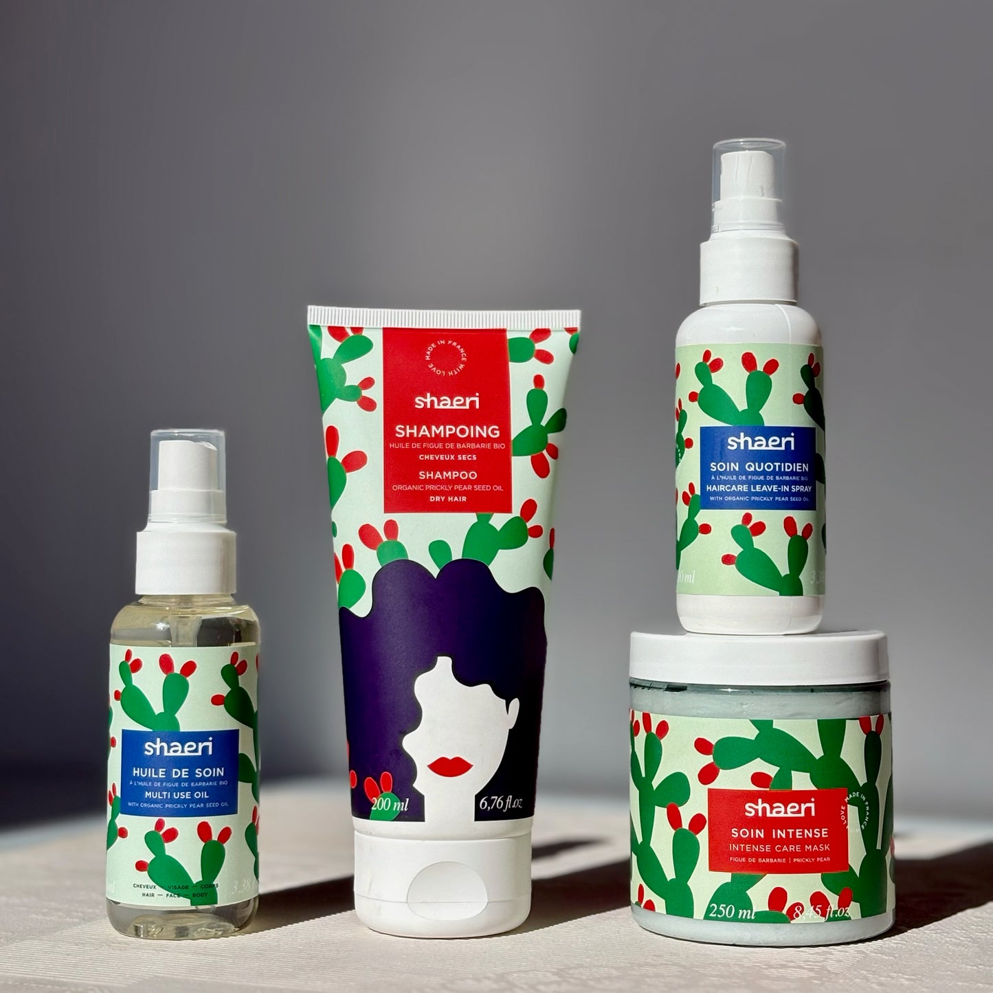  L'huile de Soin
 Le Shampoing
Le Soin Masque Intense
Le Soin Quotidien